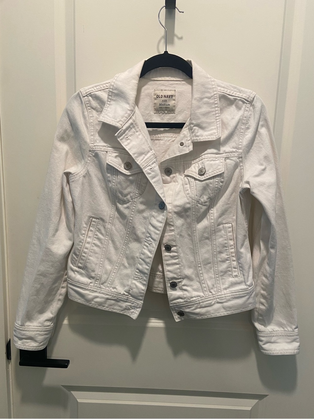 Old Navy White Women's Denim Trucker Jacket